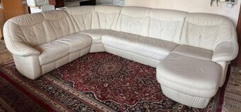 Světlá kožená sedačka do Účka, 4979