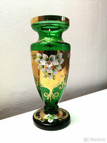 Zelená váza - Novoborské sklo - "21"