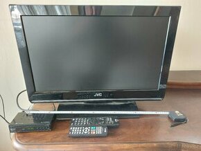 LCD televizor JVC 66cm s příslušenstvím a set-top boxem