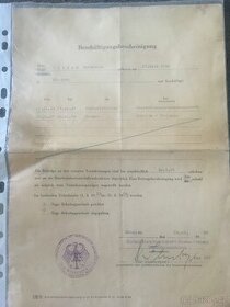Certifikát o zaměstnání a starý pohled Bavorsko