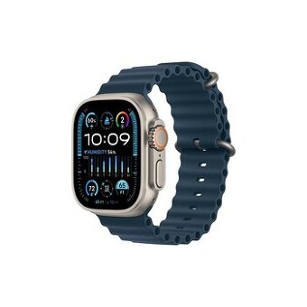 Apple Watch Ultra 2 49mm titan s modrým oceánským řemínkem