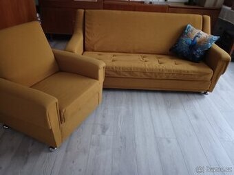 Rozkládací sedací souprava + 2 křesla