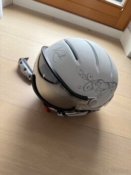 BILA HELMA KASK vel. 56 Swarovski kaminky - 1