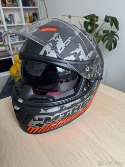 Integrální helma MT BLADE 2SV CHECK Matt Grey – velikost S