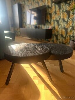 Černý teakový konferenční stolek WLL Suri