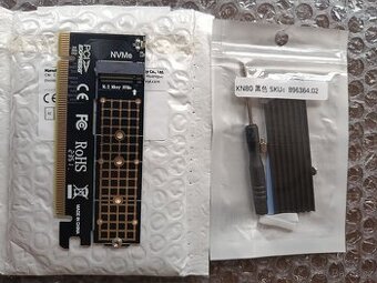 Redukce pro nvme disk do PCI-E + nvme chladic
