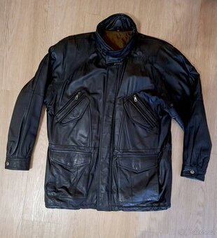 Kožená vintage parka, zateplená, vel. 52