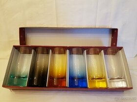 Prodám unikátní barevnou sadu skleniček Moser