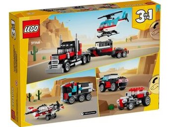 Lego 31146 Náklaďák s plochou korbou a helikoptéra