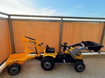 Traktor na šlapání s nakladačem a bagrem Builder