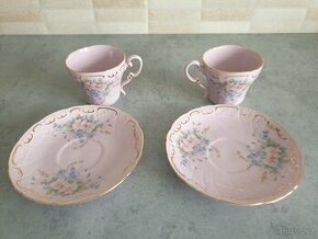 2x hrneček s podšálkem 14ti karátové zlato