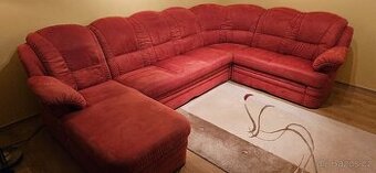 Rohová sedací souprava rozkládací s úložným prostorem