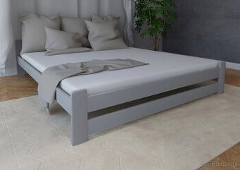 Nová postel 180x200 cm ŠEDÁ + rošt