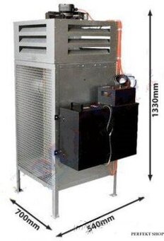 Kamna na vyjetý olej  30Kw , vytopí 600m3
