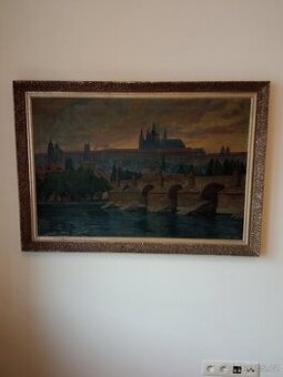Velký obraz Karlův most – městský motiv,120 × 85 cm,
