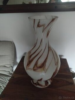 KRÁSNÁ VÁZA SKLENĚNÁ SKLÁRNY RAPOTÍN VÝŠKA 56 CM