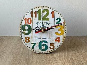 Dřevěné nástěnné/opěrné dekorativní hodiny - průměr 12 cm