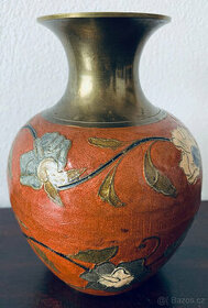 Starožitná kovová váza v štýle Art Deco