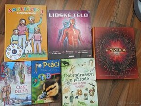 Anglický jazyk, české dějiny ,fyzika,knihy pro děti
