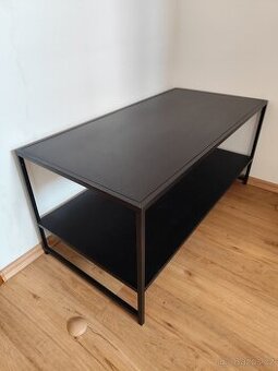 Konferenční stolek černý kov 100x50 cm