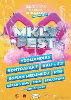 Prodám 2 vstupenky na MKLV FEST Mikulov/cena 1000 Kč za obě