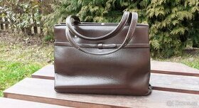 Retro dámská kabelka, tmavě hnědá, malá (60. léta)