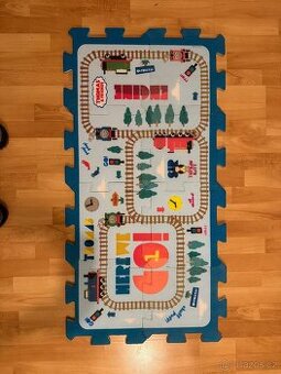 Pěnové skládací puzzle/čtverce Mašinka Tomáš