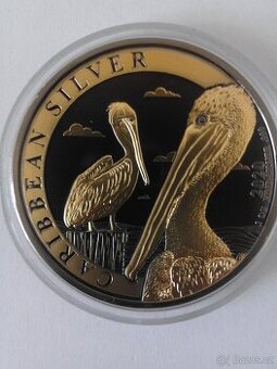 Stříbrná mince s rutheniem a zlatem , číslováno