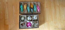 RETRO vánoční ozdoby 5 ks + skřipec na svíčku