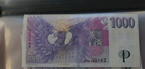Bankovka 1000 Kč s přítiskem, série M08