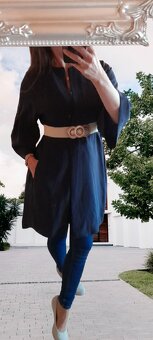 H&M námořnický elegantní dlouhý kabátek s kapsami
