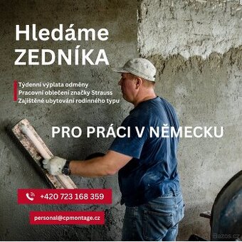 Práce v Německu s týdenní výplatou - možno IHNED - zedník