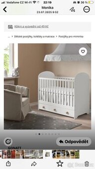 Dětská postýlka IKEA s matrací