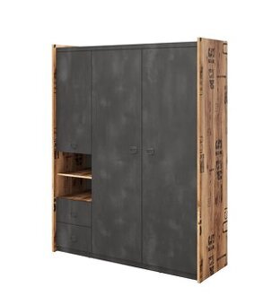 Šatní skříň FARGO 01 - smrk canyon/šedá