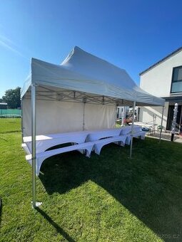Nůžkový stan 3x6m PVC, vysoká střecha