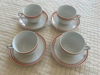 Sada 4ks - hrnek s podšálkem vzorovaný