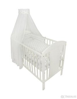 5 dílná souprava do postýlky - hvězdičky na bílé