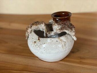 NOVÁ keramická váza s kalíškem např. na svíčku