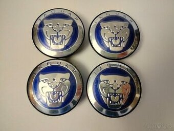 Středové pokličky do kol Jaguar 58mm - Modré