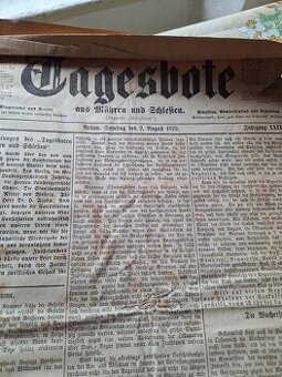 Stare noviny z roku 1879