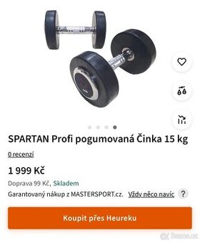 Profi pogumované činky 2x 15kg - 50% Sleva