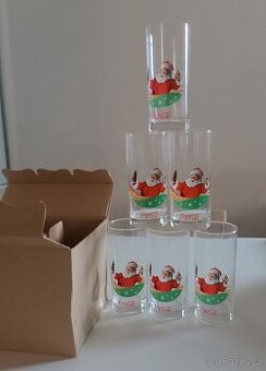 NOVÉ 6 ks sklenice Coca Cola Santa vánoční limitovaná edice - 1