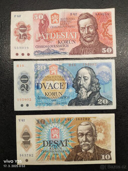 Bankovky Československo 1985 - 1988