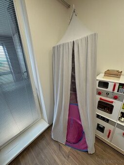 Mušelínový baldachýn se stojanem (100% bavlna)