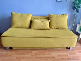 Rozkládací pohovka MONA (Mobelix) ve žluté barvě