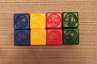 Barevné kostky pro nejmenší Chemoplast zvířata 8ks