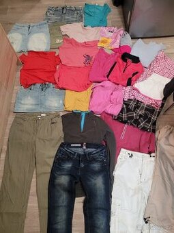 Pěkný balík 25 ks,cena za vše,kalhoty,trička,sukně,mikinyS/M - 1