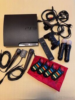 PS3 500GB, BUZZ, PS3 Move, ovladac, mikrofony... Jailbreak