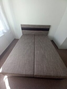 Hnědošedivá postel 160cm