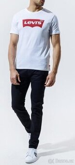 LEVIS SLIM PÁNSKÉ BLACK DŽÍNY W 34 L 34
